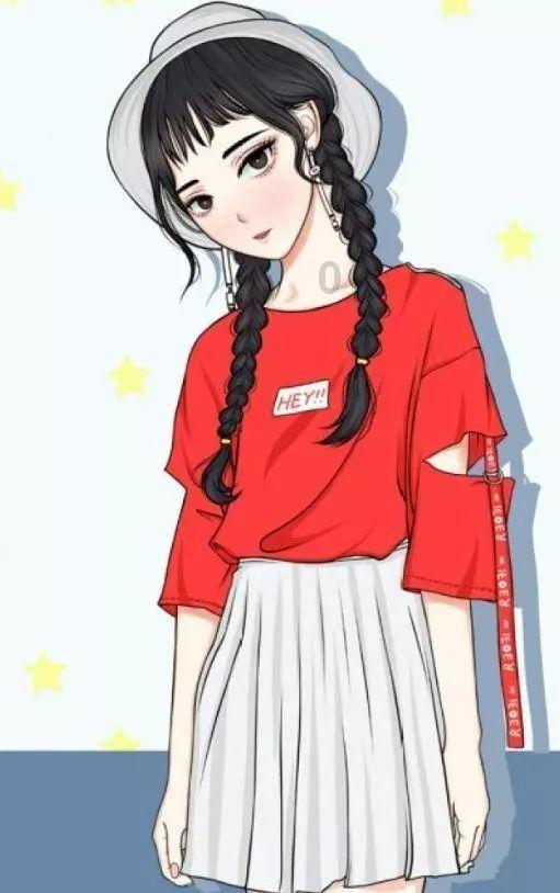 花群中的女孩